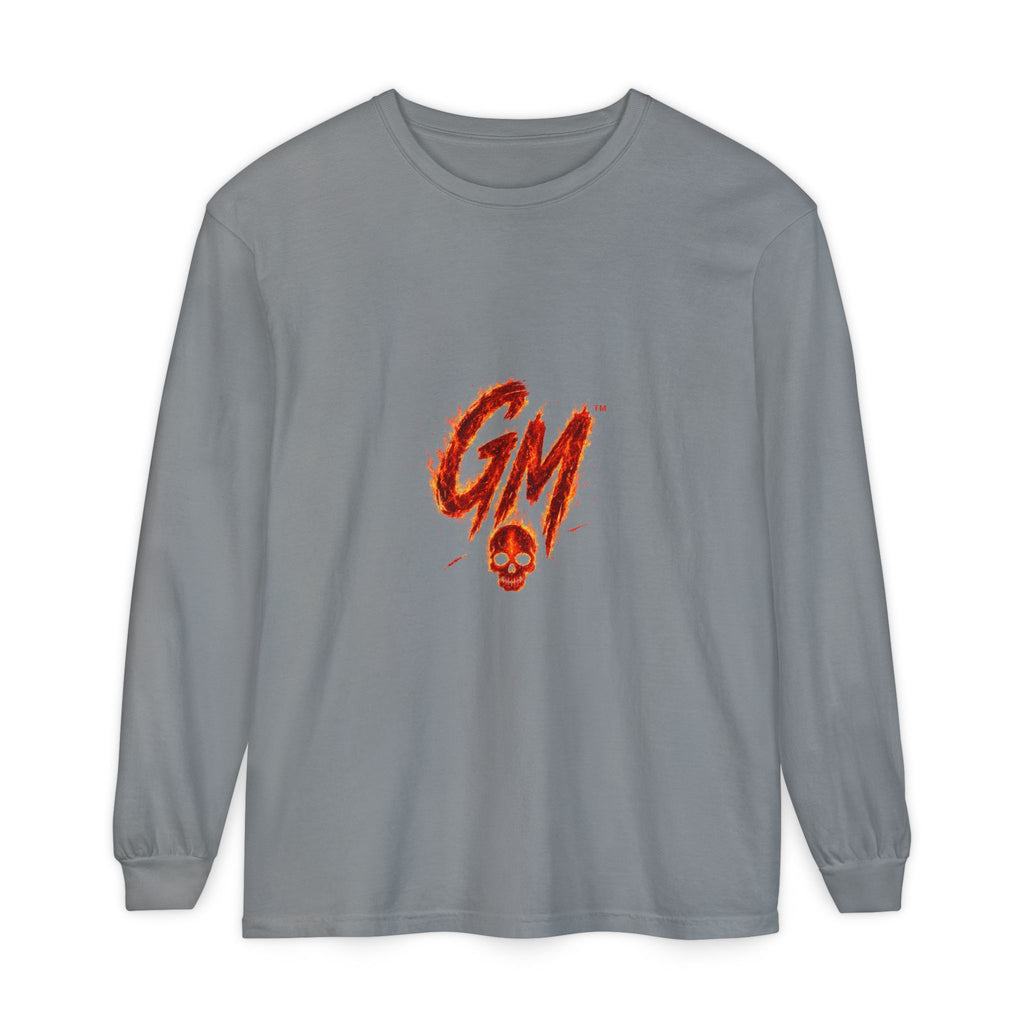 Grease Money Long Sleeve Tee — 'Grease Money Dirty Hands' Flaming Skeleton Logo