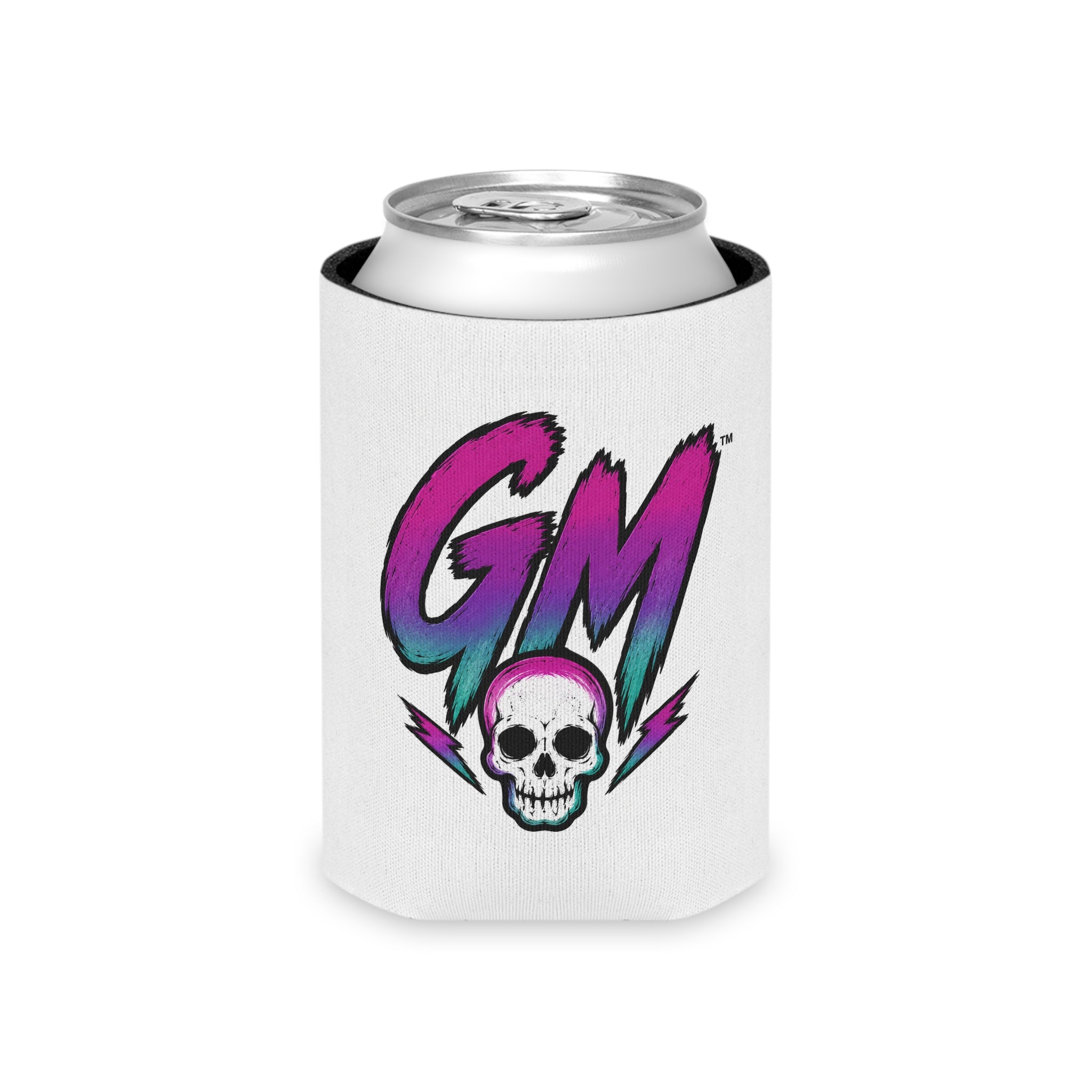 Grease Money Can Cooler – Retro Skull Logo Beverage Koozie