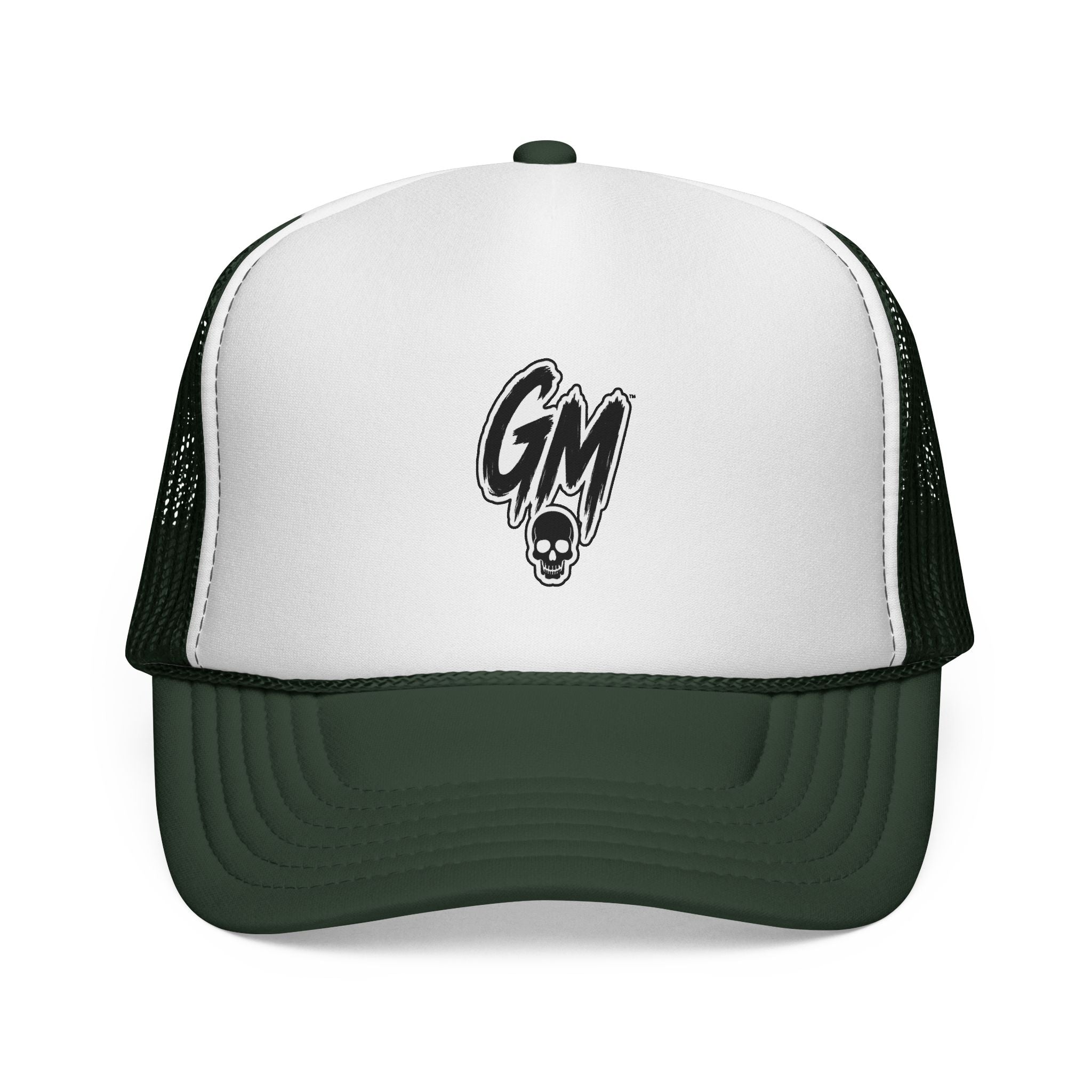 GM Skull Trucker Cap - Bold Retro Logo Mesh Hat