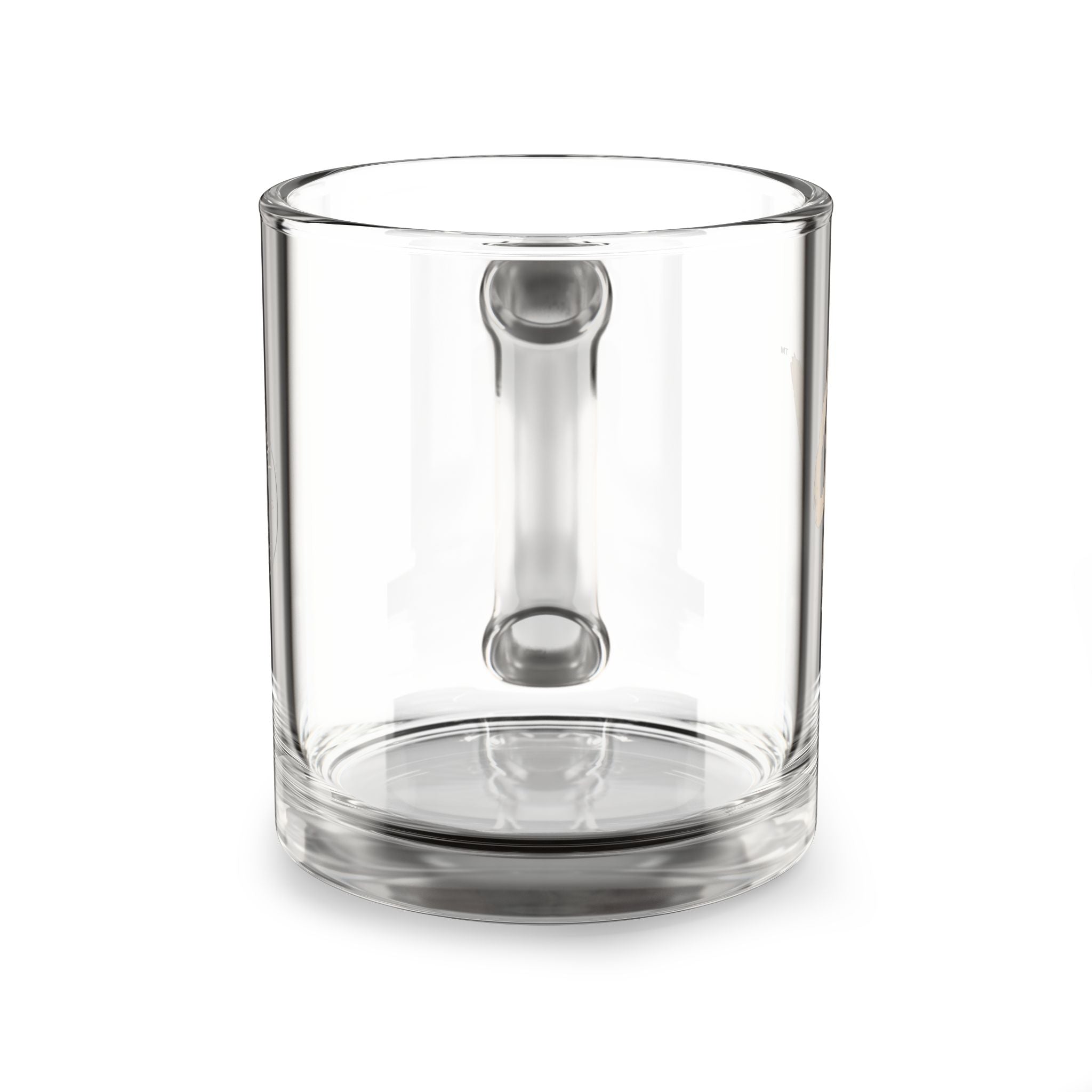 Glass Mug — Grease Monkey Dirty Hands Logo 10oz Clear Coffee Cup