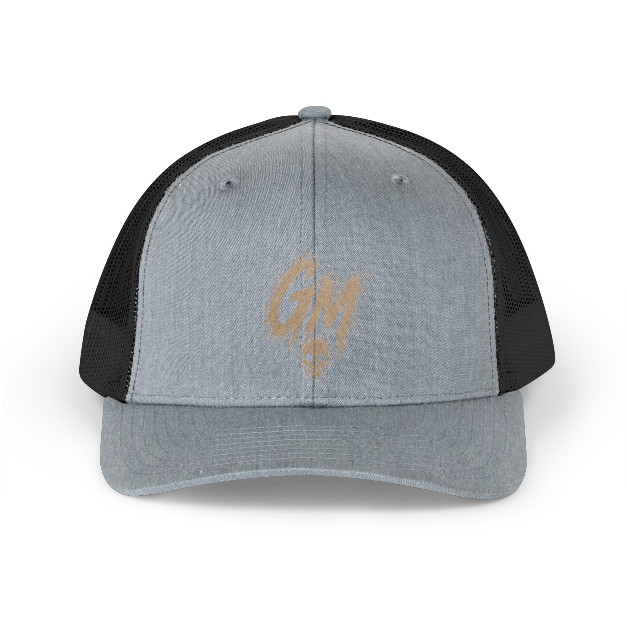 Retro Trucker Hat — GM Skull Vintage Logo Mesh Cap
