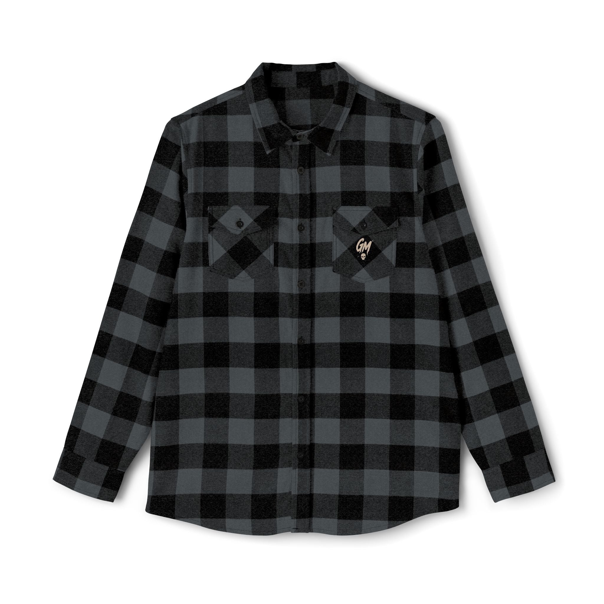 GM, Black & White Buffalo Plaid Flannel Shirt