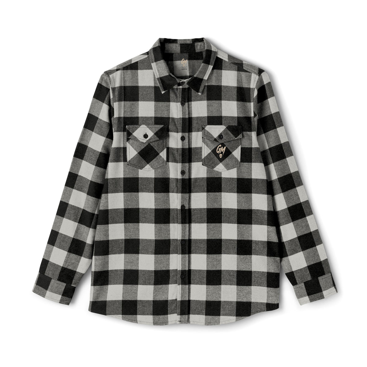 GM, Black & White Buffalo Plaid Flannel Shirt