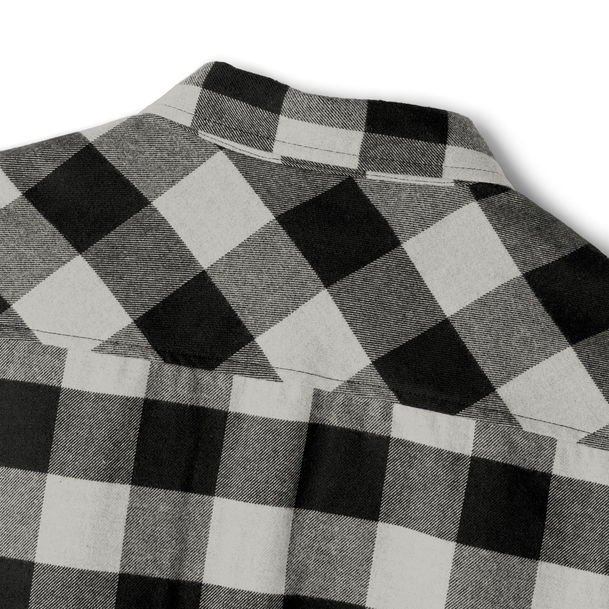 GM, Black & White Buffalo Plaid Flannel Shirt