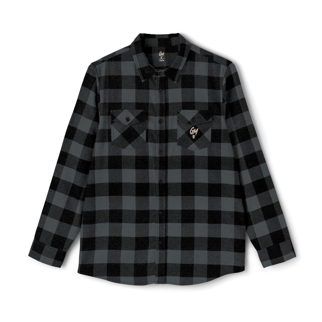 GM, Black & White Buffalo Plaid Flannel Shirt