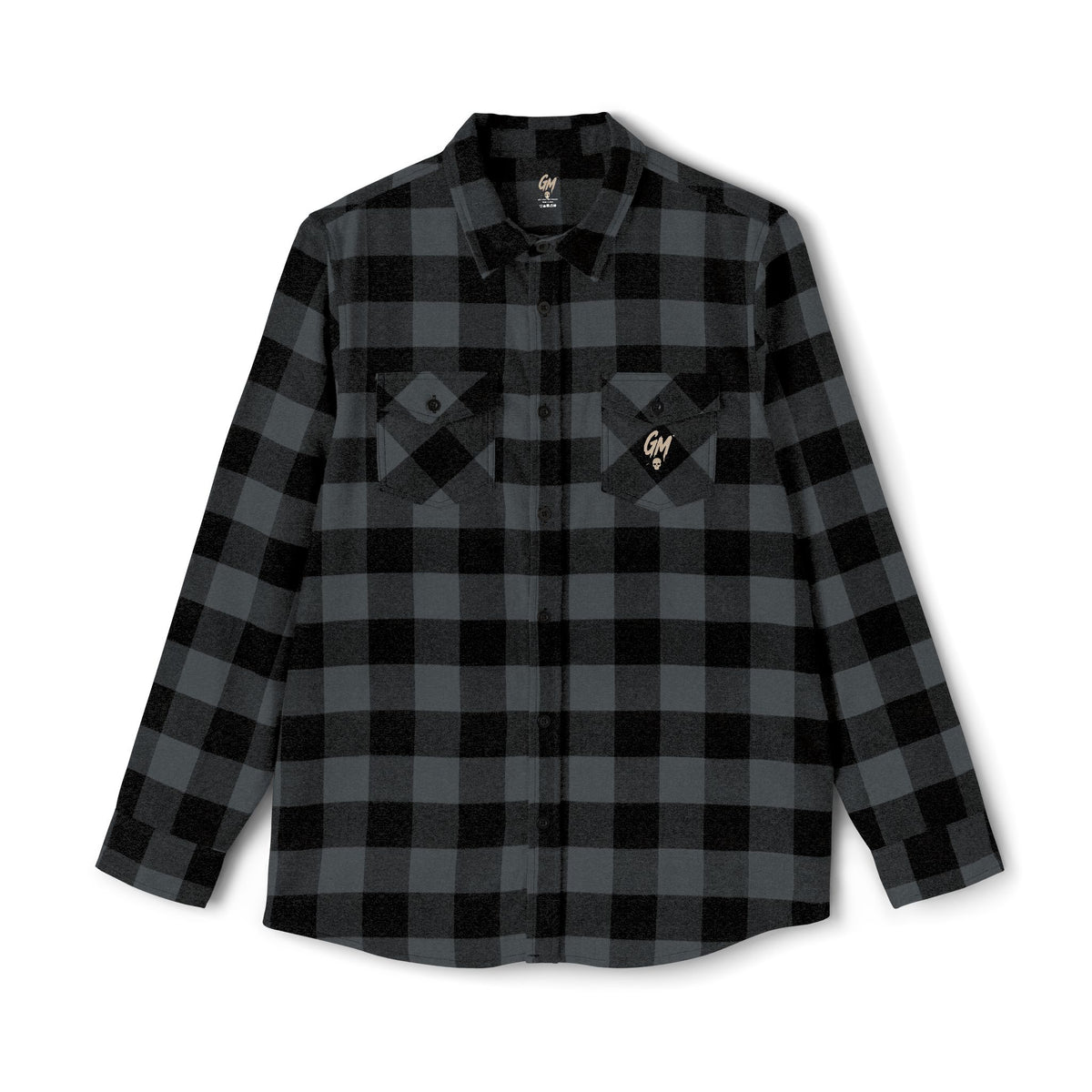 GM, Black & White Buffalo Plaid Flannel Shirt