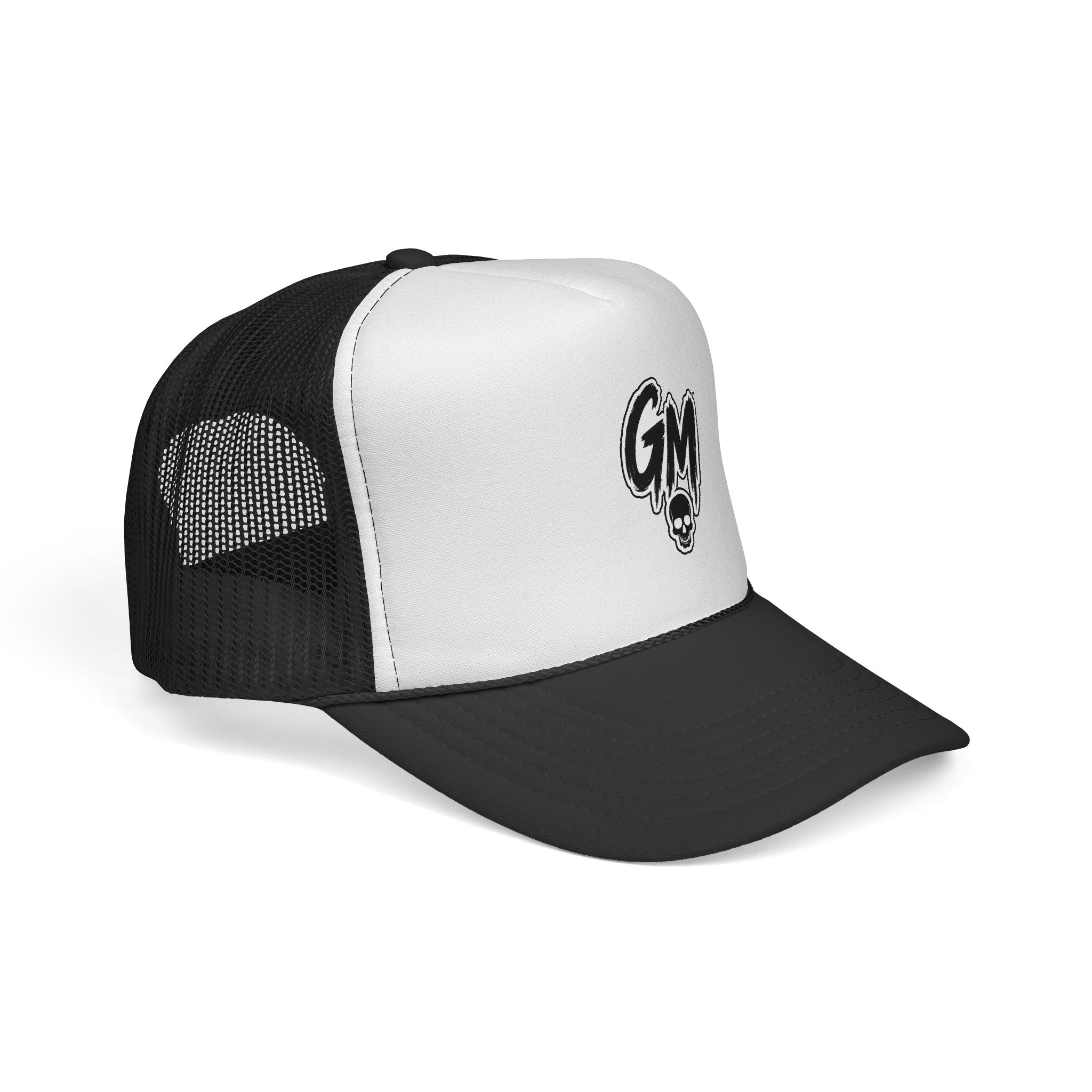 GM Skull Trucker Cap - Bold Retro Logo Mesh Hat