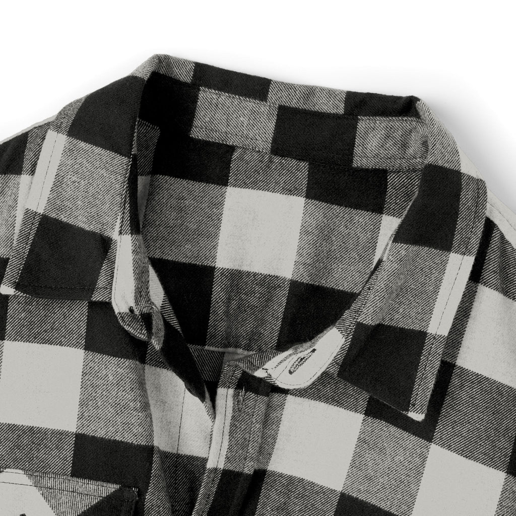 GM, Black & White Buffalo Plaid Flannel Shirt