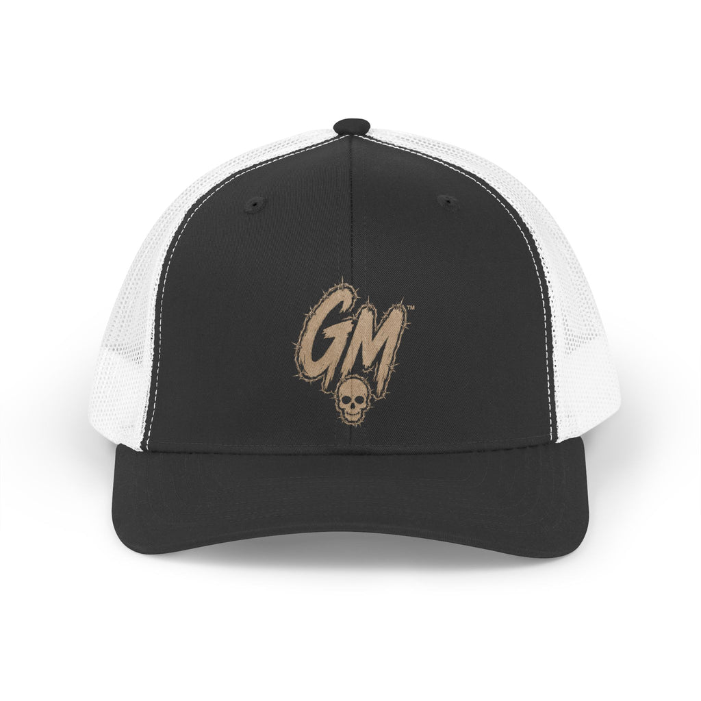 Retro Trucker Hat — GM Skull Vintage Logo Mesh Cap