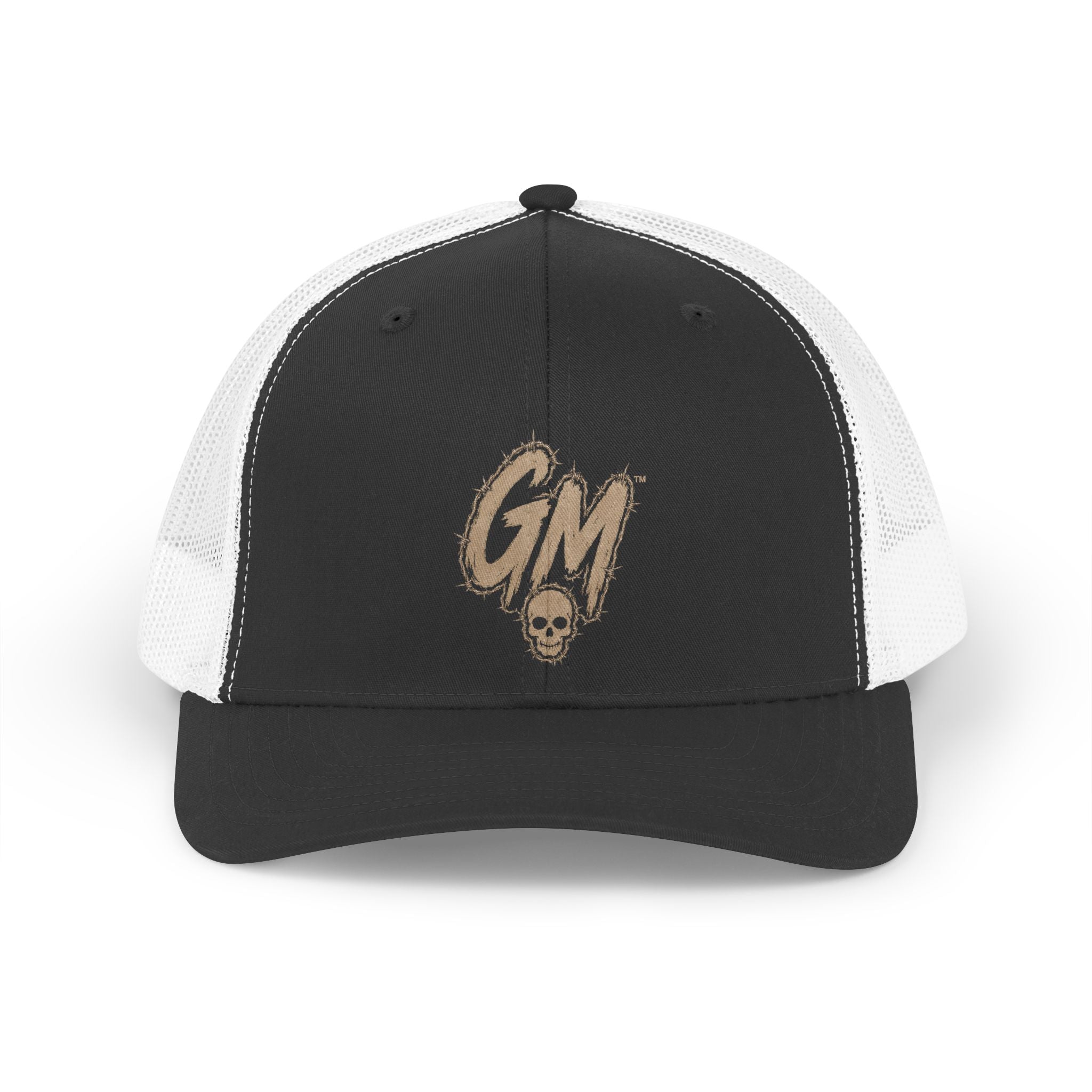 Retro Trucker Hat — GM Skull Vintage Logo Mesh Cap