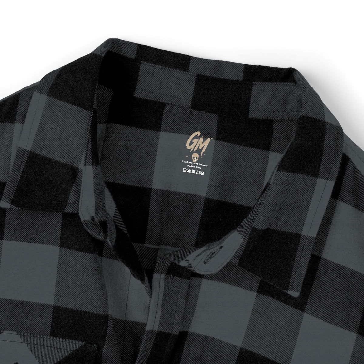 GM, Black & White Buffalo Plaid Flannel Shirt