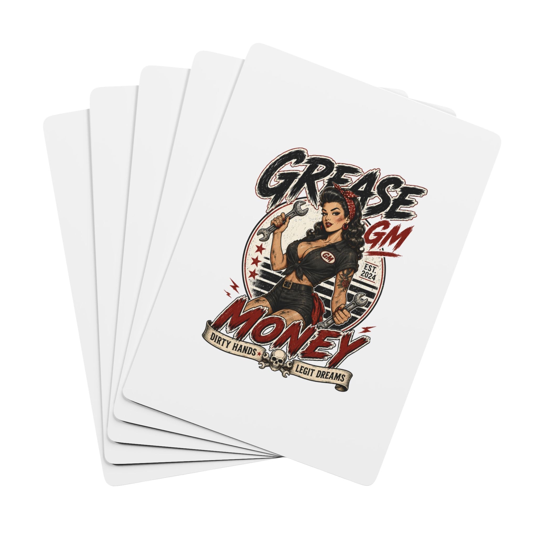 Grease Monkey 'Money' Poker Playing Cards — Vintage Pinup Casino Deck