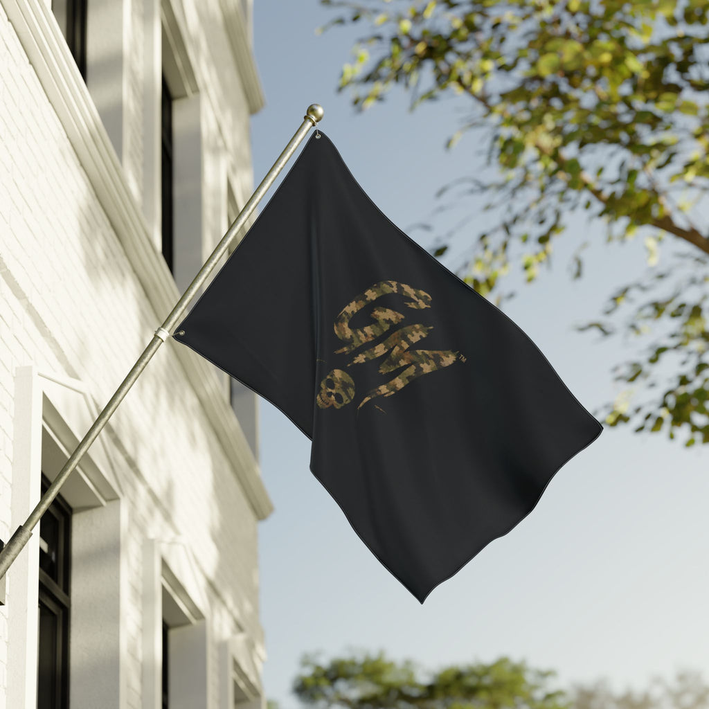 Double-Sided Flag — GM Skull Logo Black Outdoor Banner