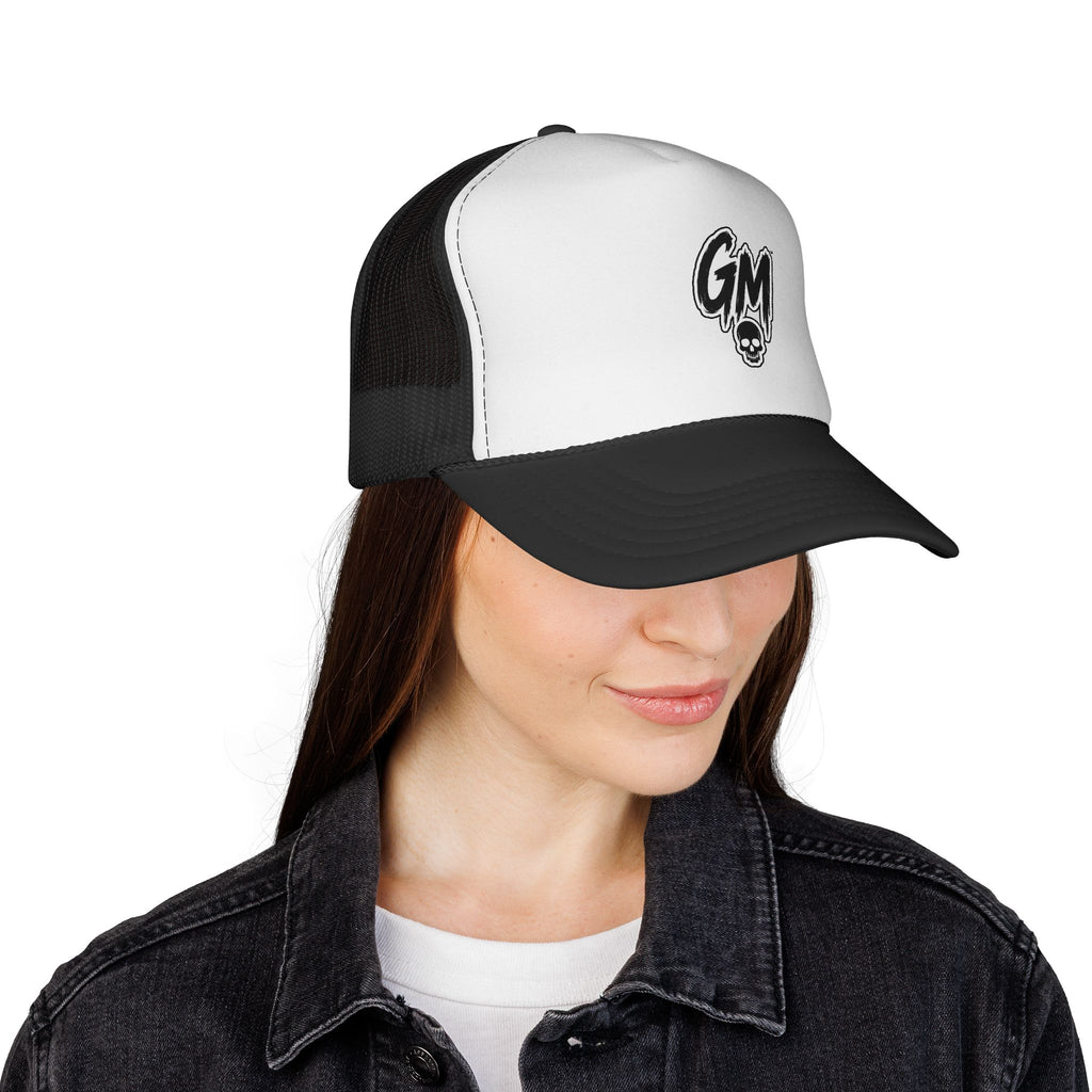 GM Skull Trucker Cap - Bold Retro Logo Mesh Hat