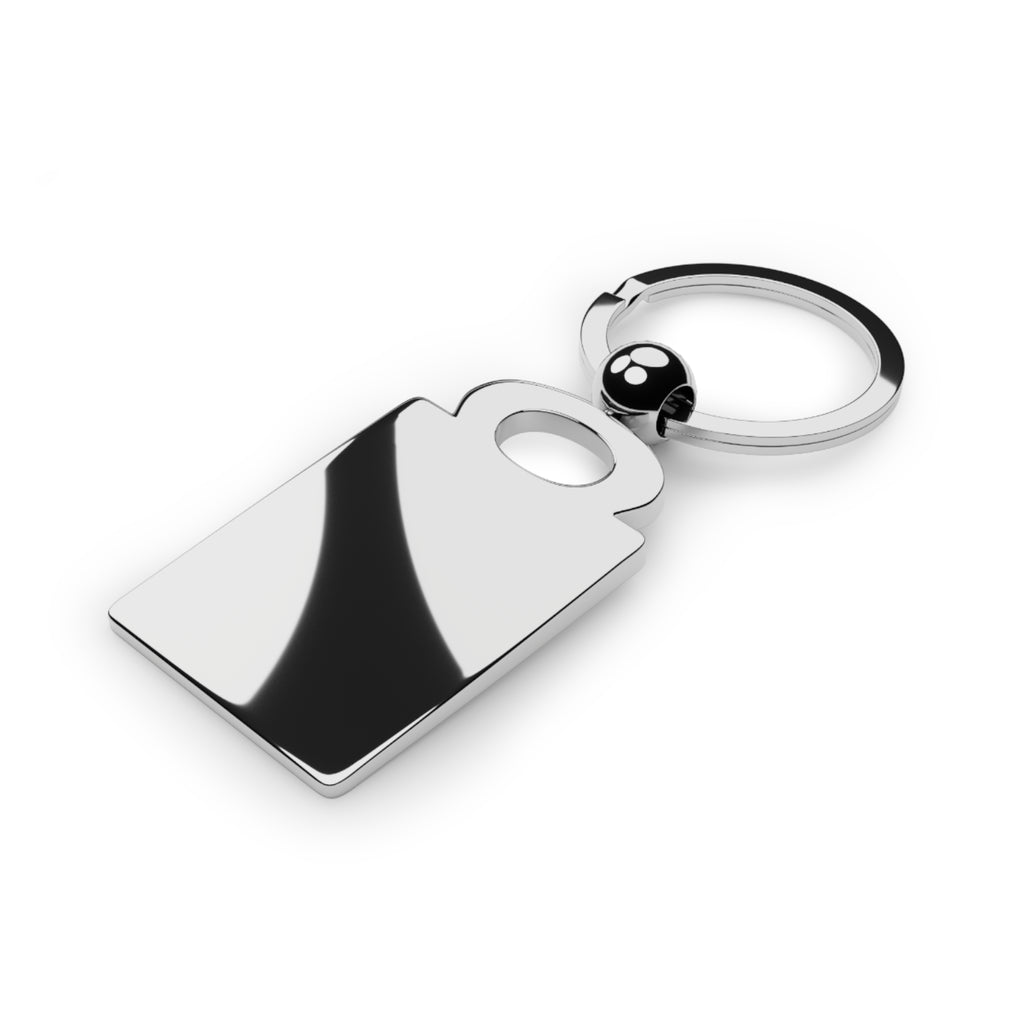 GM Skull Rectangle Photo Keyring — Personalized Metal Photo Keychain