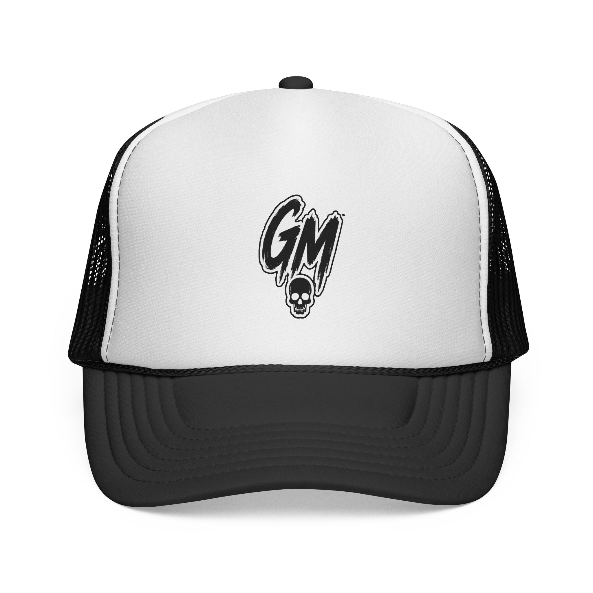 GM Skull Trucker Cap - Bold Retro Logo Mesh Hat