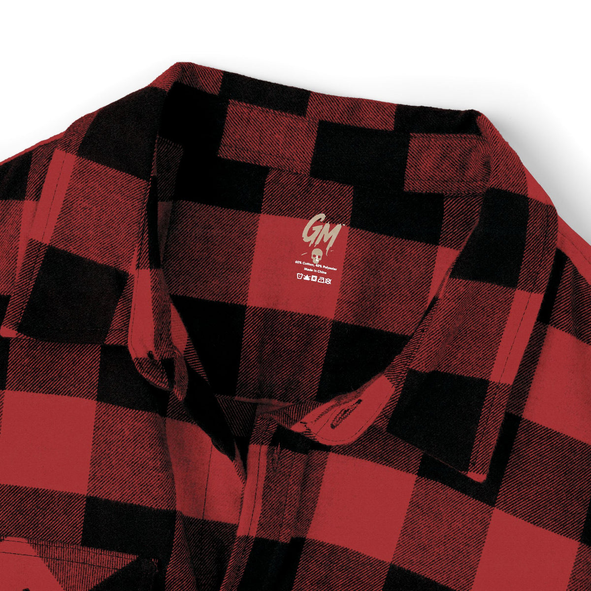 GM, Black & White Buffalo Plaid Flannel Shirt